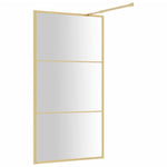 Walk-in Shower Wall with Clear ESG Glass Gold 100x195 cm 154939