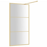 Walk-in Shower Wall with Clear ESG Glass Gold 115x195 cm 154941