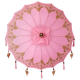 Balinese Parasol Pink 125 x 125 x 260 cm Cotton and Wood 42006468