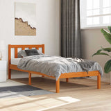 Bed Frame without Mattress Wax Brown 90x200 cm Solid Wood Pine 844806