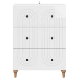 Drawer Cabinet High Gloss White 66 x 34.5 x 90 cm 894149