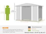 7 x 4ft Garden Shed, Easy to Assemble, Upgraded Galvanised Steel Frame with Foundation Kit, Double T3398P317698