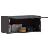 Wall Cabinet for Garage with Gas-lift Door Black 883276