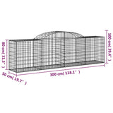 Arched Gabion Baskets 5 pcs 300x50x80/100 cm Galvanised Iron 3146686