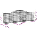 Arched Gabion Baskets 11 pcs 300x50x80/100 cm Galvanised Iron 3146692