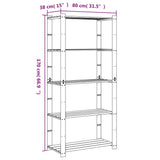 5-Tier Storage Rack Black 80x38x170 cm Solid Wood Pine 373407