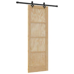 Sliding Door Set Manual Natural and black 73.5 x 211 cm 3333608