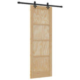 Sliding Door Set Manual Natural and black 73.5 x 211 cm 3333608