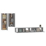 ZNTS 4 Piece TV Cabinet Set Grey Sonoma Engineered Wood 3114636