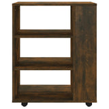 Rolling Cabinet Smoked Oak 60x35x75 cm Engineered Wood 815966