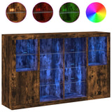 Sideboards with LED Lights 3 pcs Smoked Oak Engineered Wood 3209139