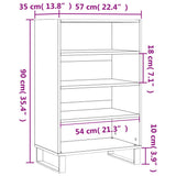 Highboard Concrete Grey 57x35x90 cm Engineered Wood 827240