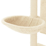Cat Tree with Sisal Scratching Posts Cream 130.5 cm 172040