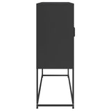 Highboard Black Steel Medium Highboard Rectangular Industrial 846536