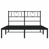 Metal Bed Frame without Mattress with Headboard Black 150x200cm 355465