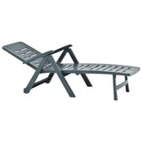 48755 Folding Sun Lounger Plastic Green
