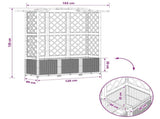 Raised Bed with Trellis and Roof Light Grey 163 x 40 x 138 cm 42032585