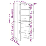Highboard 2 pcs Black oak Engineered wood 3394523