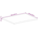 Table Top Live Edge 70x60x2.5 cm Solid Wood Mango 370451