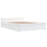 3103560 Bed Frame without Mattress with Drawers White 140x200 cm