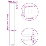 ZNTS Coffee Table Legs 4 pcs Black 90-92 cm Steel 4012472