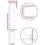 Bar Table Legs 4 pcs Black 90-92 cm Steel 4012472