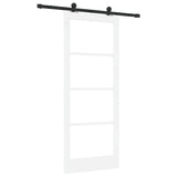 Sliding Door ORKDAL White 83 x 202 cm Solid Pine Wood and Glass 3332110