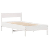Bed Frame without Mattress White 90x200 cm Solid Wood Pine 3301759