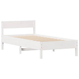 Bed Frame without Mattress White 100x200 cm Solid Wood Pine 3301756