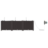 Garden Planter 3 pcs Brown 120 x 40 x 37.5 cm Plastic 42002823