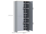 Freestanding Kitchen Cupboard, 4-Door Storage Cabinet with Adjustable Shelves, Modern Kitchen Pantry T3398P378029