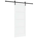 Sliding Door 83 x 211 cm Engineered Wood White and Black 3449907