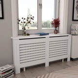 ZNTS Radiator Covers 2 pcs White 172x19x81.5 cm MDF 3051376