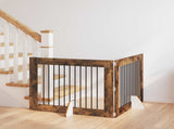 Dog Gate with Stands 2 pcs Smoked Oak 100 x 80 cm 892057