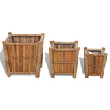 3 pcs Bamboo Raised Bed with Nylon Lining 41507