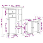 2 Piece Bathroom Furniture Set Corona Solid Wood Pine 3334635