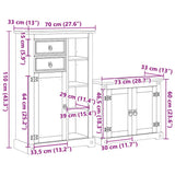 2 Piece Bathroom Furniture Set Corona Solid Wood Pine 3334635