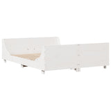 Bed Frame without Mattress White 135x190 cm Double Solid Wood Pine 3302289