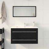 Bathroom Sink Cabinet Black Oak 80x38.5x48 cm Engineered Wood 862535