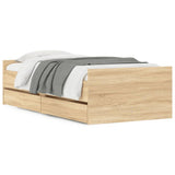 Bed Frame Sonoma oak Engineered wood Single Bed Frame 3207380