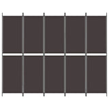 5-Panel Room Divider Brown 250x200 cm Fabric 350235