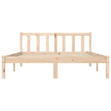 Bed Frame Natural 152 x 203 cm Solid Pine Wood 900317