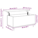 Coffee Table Grey Sonoma 90x44.5x45 cm Engineered Wood 830978