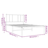 Metal Bed Frame without Mattress with Headboard Black 100x190cm 352474