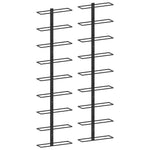 ZNTS Wall-mounted Wine Racks for 18 Bottles 2 pcs Black Iron 289562