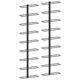 ZNTS Wall-mounted Wine Racks for 18 Bottles 2 pcs Black Iron 289562