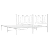Metal Bed Frame without Mattress with Headboard White 180x200cm 376181