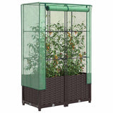 Raised Bed with Greenhouse Cover Rattan Look 80x40x138 cm 4015800