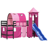 Kids' Loft Bed with Tower without Mattress Pink 80x200 cm 3207098
