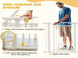 106cm Tall Dog Gate with Cat Door, 7cm and 14cm Extensions, for Stairs, Doorways, 76-104cm Width T3398P376289